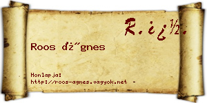 Roos Ágnes névjegykártya